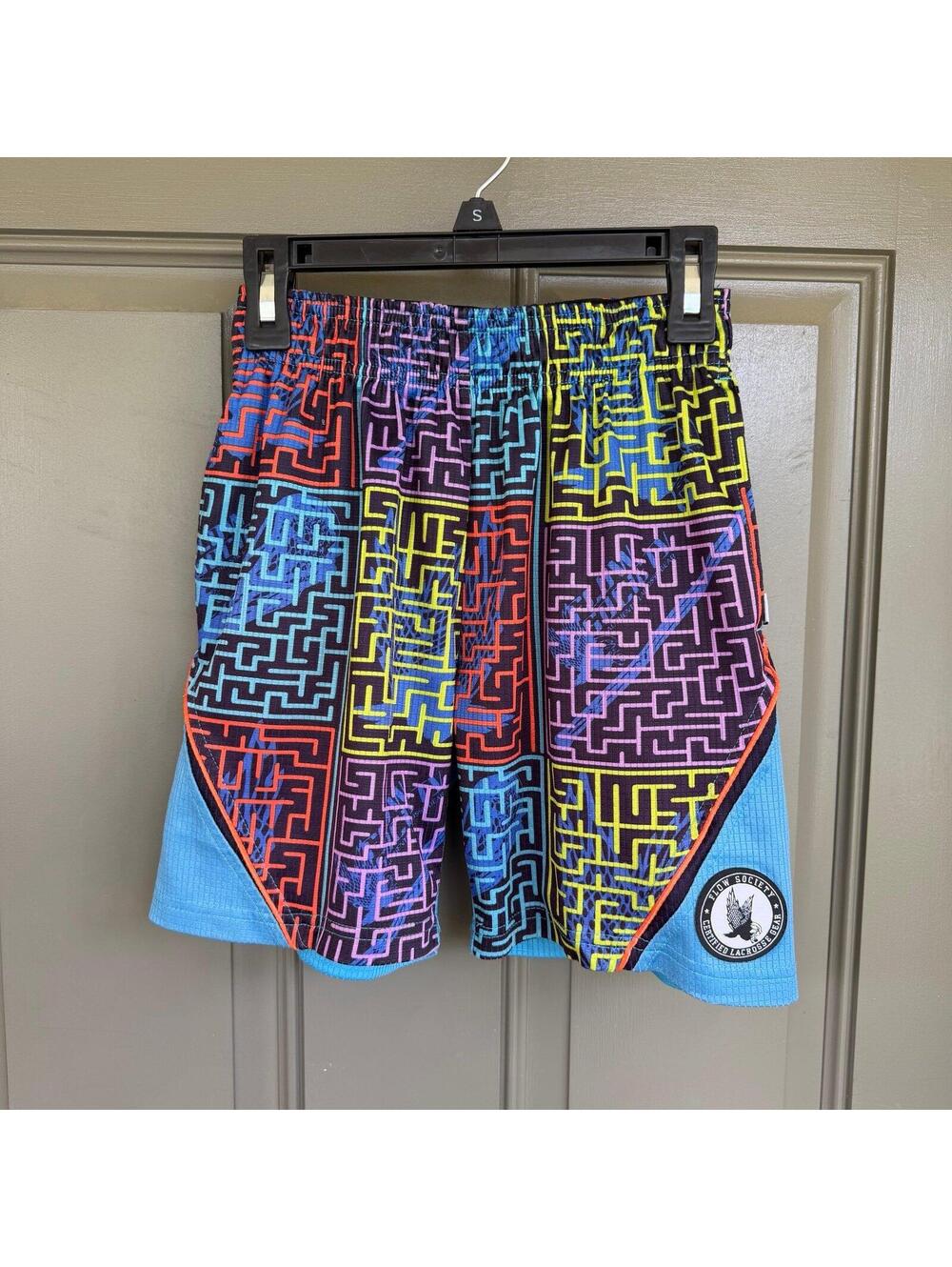 Flow Society Lacrosse Shorts Multicolored Maze Print Youth XXS